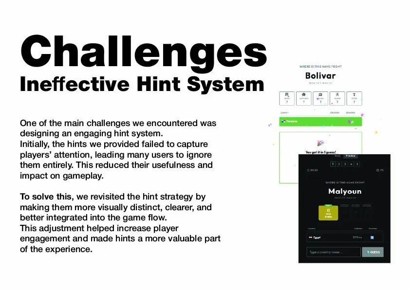 Challenges — hint system