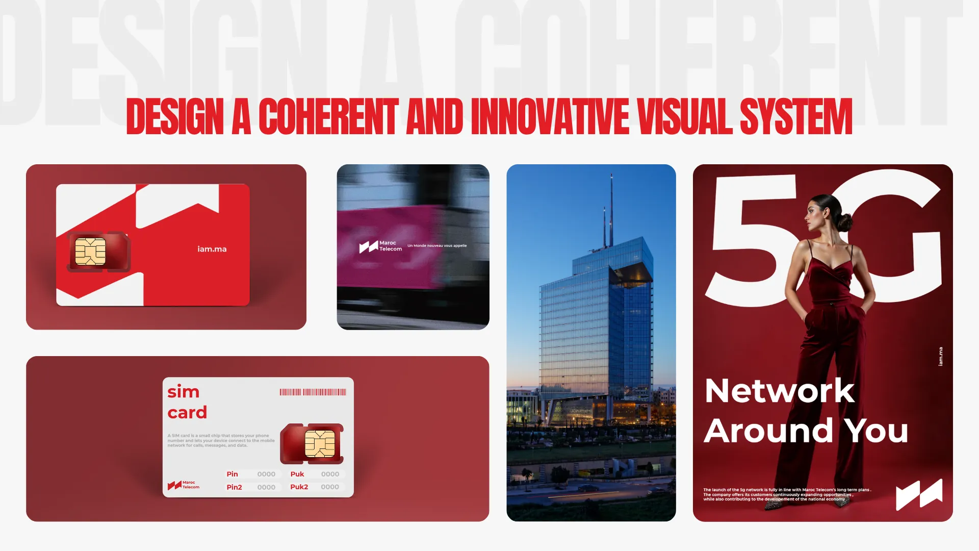 Brand applications — SIM card, billboard, 5G campaign