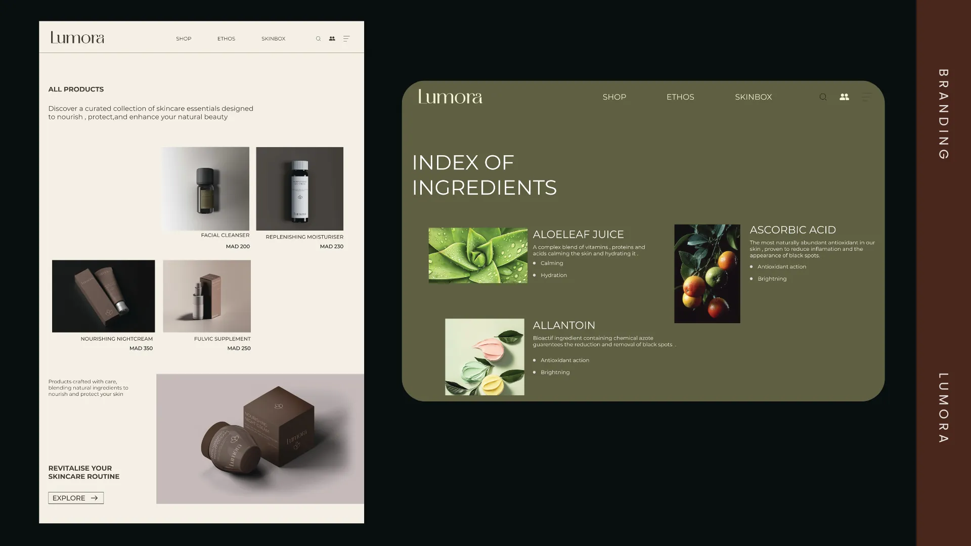 E-commerce all products and ingredients page