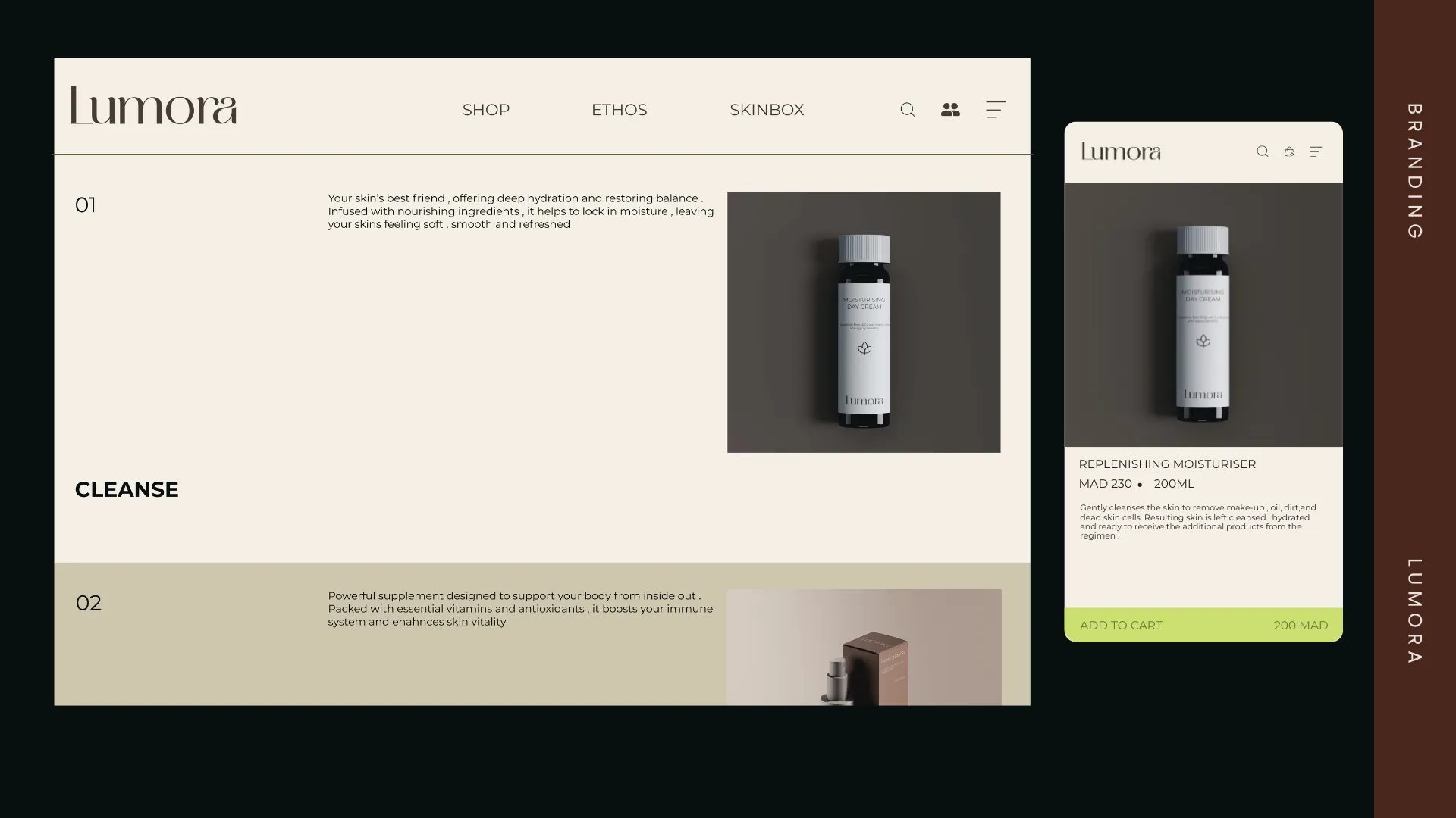 Website cleanse page and mobile product card