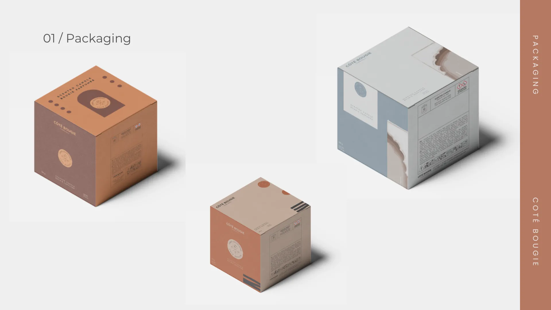 Three packaging box mockups