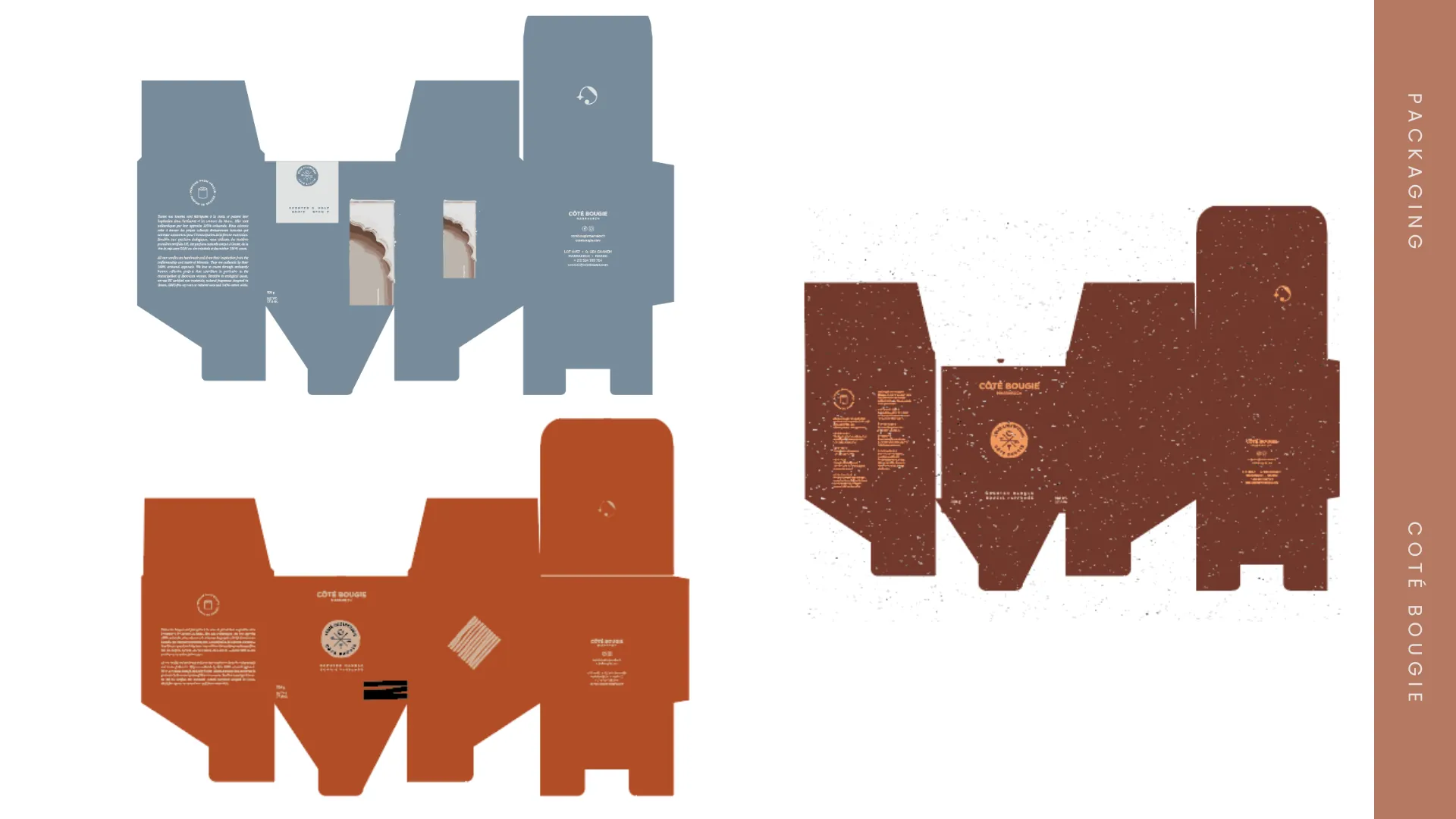 Box dieline flat layouts